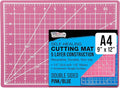U.S. Art Supply 9" x 12" Self-Healing Cutting Mat 5-Ply - Double-Sided Pink/Blue Craft Mat, Non-Slip Cutting Mats for Crafts, Sewing, Quilting, Scrapbooking