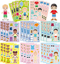 24 Sheets Make a Face and Dress Up Stickers for Girls Boys, Make Your Own Stickers for Kids Toddlers, Preschool Children Crafts Party Favor, Rewards, Art Craft, Birthday Gift