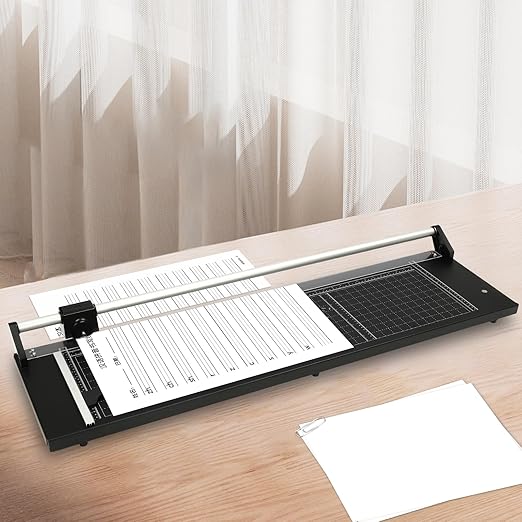 Paper Cutter, Rotary Papers Trimmer, Portable Slicer Scrapbooking Tool with Positioning Ruler & Spare Blades for A4，Craft Paper, Coupon, Label and Cardstock