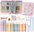 SHAXANO Crochet Hooks Kit with Case, 95-Piece, Ergonomic Crochet Needles Weave Yarn Kits DIY Hand Knitting Art Tools for Beginners and Experienced Crochet Lovers