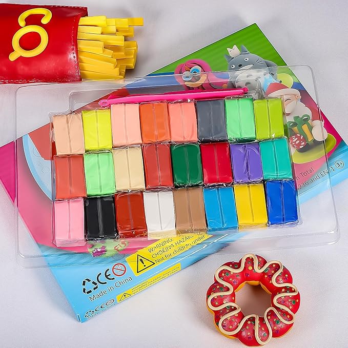 CiaraQ Polymer Clay Kit, Mini Modeling Clay Set for Kids/Beginners/Artist, 24 Colors