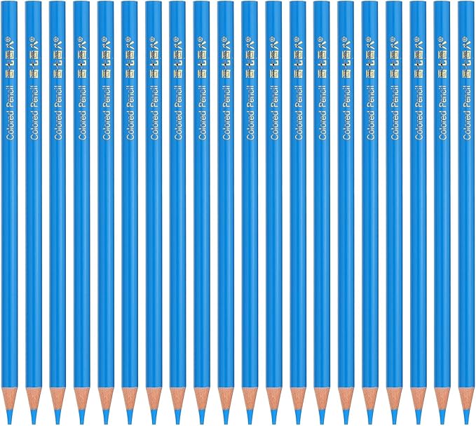 PATIKIL Sky Blue Colored Pencils Set,20 Pcs Oil Color Pencils Wooden Coloring Drawing Pencil for Artists Art Painting