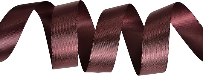 YAMA Double Face Satin Ribbon - 1 Inch 25 Yards for Gift Package Wrapping,Floral Design,Hair Bow Clip Making,Crafting,Sewing,Wedding Decor, Burgundy