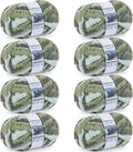 Chunky Yarn for Hand Knitting - #10 Chunky Chenille Blanket Yarn, Jumbo Big Thick Chunky Yarns for Crocheting, Tie Dye Bulky Knit Yarns, 8 Skein (25 yds 8 oz Each Skein), Forest & Sage & Mint