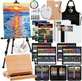 187Pcs Professional All-in-One Art Painting Kit with Aluminum & Beech Wood Easel, 96 Acrylic, Watercolor & Oil Paint Set, Complete Art Supplies Painting Set for Adults, Artists, Beginners