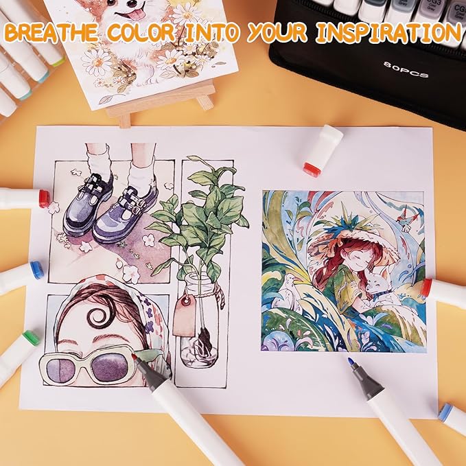 320 Colors Alcohol Markers with APP, Dual Tip Art Marker for Adults Coloring Books, Alcohol Based Illustration Markers Set for Adult Artist Drawing Sketching Painting Lettering Cards