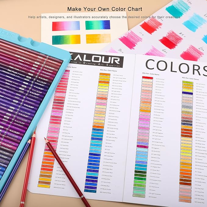 KALOUR Pro Colored Pencils,Set of 520 Colors,Artists Soft Core with Vibrant Color,Ideal for Drawing Sketching Shading,Coloring Pencils for Adults Artists Beginners