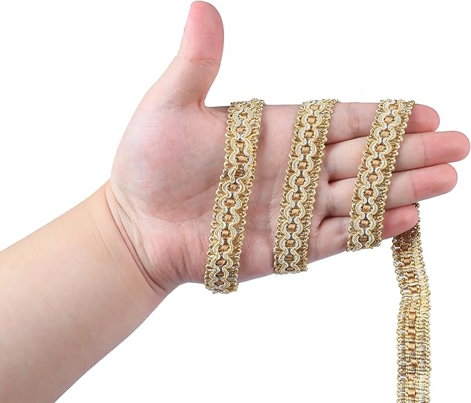 Gimp Braid Trim, 0.7 Inch / 10M(10.9 Yards) Fabric Trim, Upholstery Trim for Sewing Polyester Hand DIY Crafts Costume Home Decorative