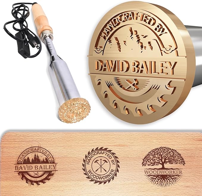 Custom Electric Branding Iron for Wood, Durable Wood Branding Iron Personalized Logo Stamp for Your Crafts, Wood Burning Letter Stamp for Leather Food Paper Plastic, Wedding Gifts(1 inch)