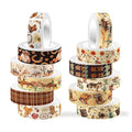 Adirasenotek 12 Rolls Western Washi Tape Set, Cowboy Cowgirl Decorative Paper Stickers, DIY Art Crafts Wrapping Decor for Gifts, Cowboy Stickers