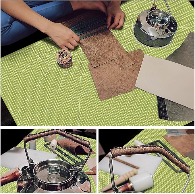 24" x 36" Self Healing Cutting Mat: Double Sided Sewing Cutting Mat Craft Supplies A1 Size for Quilting, Crafts Arts, and Fabric Grey & Green Design (Grey & Green)