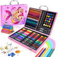 homicozy Art Supplies Kit for Kids Ages 4-12,Mermaid Art Case Coloring Set,Drawing Kits with Markers, Crayons, Colored Pencils,Oil Pastels,Coloring Book,School Supplies,Gift for Kids Artist Age 4+
