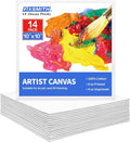 FIXSMITH Canvas for Painting 14 Pack - 10 x 10 Inch Painting Canvas Panel Boards - 100% Cotton Primed Canvases - Super Value Pack Art Supplies - Artist Canvas Board for Acrylic, Oil & Tempera Painting