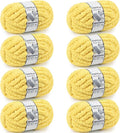 Chunky Yarn for Hand Knitting - #10 Chunky Chenille Yarn, Jumbo Big Thick Chunky Yarns for Crocheting, Super Bulky Chunky Knit Blanket Yarns, 8 Skein (25 yds 8 oz Each Skein), Yellow
