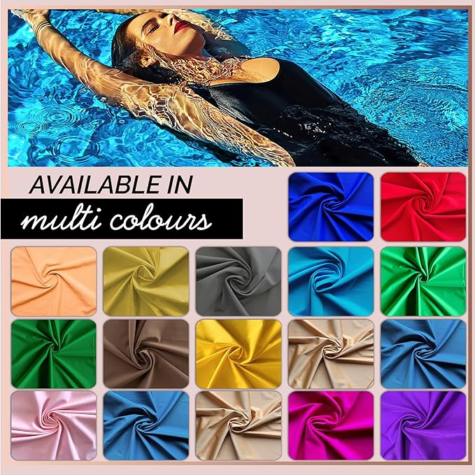 Nylon Spandex Fabric | 80% Nylon, 20% Spandex | Swimwear, Activewear Fabric | 4-Way Stretch | Sports, Dance, Yoga (Neon Orange, 5 Yard)