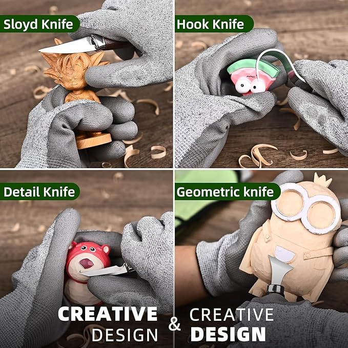 IMYMEE Wood Whittling Kit for Beginners-Complete Whittling Set with 4pcs Wood Carving Knives & 8pcs Basswood Wood Blocks-Perfect Wood Carving Kit Set-Includes Wood Carving Tools for Adults and Kids