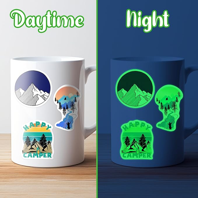 100 Pcs Outdoor Adventure Hiking Camping Stickers for Water Bottle, Waterproof Vinyl Wilderness Nature Travel Wildlife Laptop Decals, Summer Camp Sticker for Teens Adults Kids