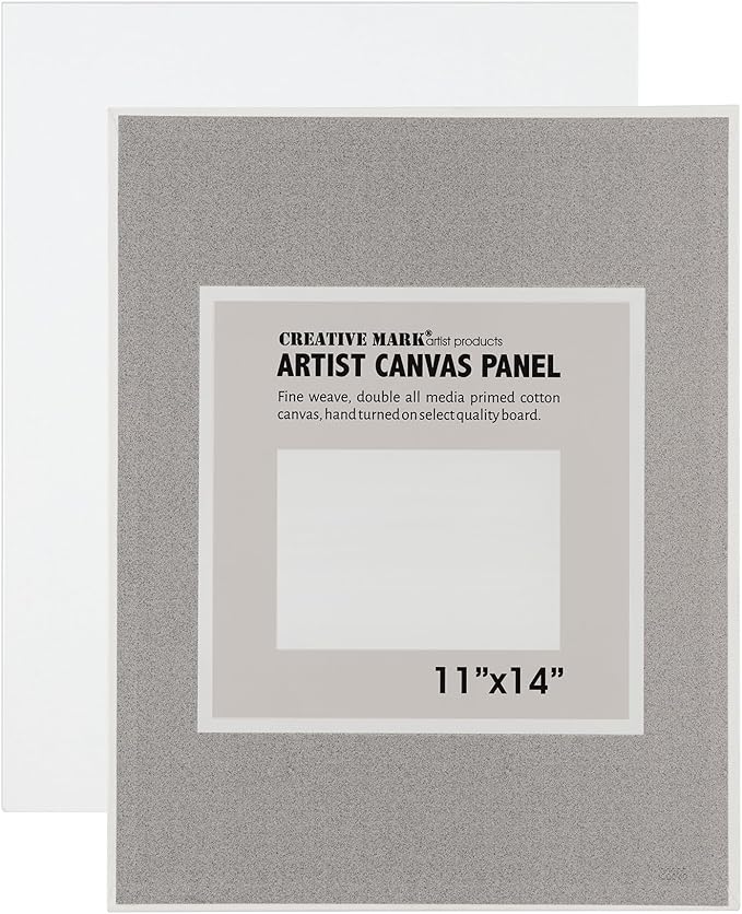 Creative Mark Cotton Canvas Panels 11x14" - 12 Pack - Professional Quality Fine Weave Acrylic Primed Artist Canvas Boards for Painting, Acrylics, Studios, & More