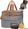 IBFUN 3PCS Crochet Bag with Wrist Yarn Holder, Large Yarn Storage Tote Waterproof Knitting Bag Organizer with Adjustable Strap for Hooks, Needles (Up to 14"), Accessories, Crochet Lovers, Tangle-Free