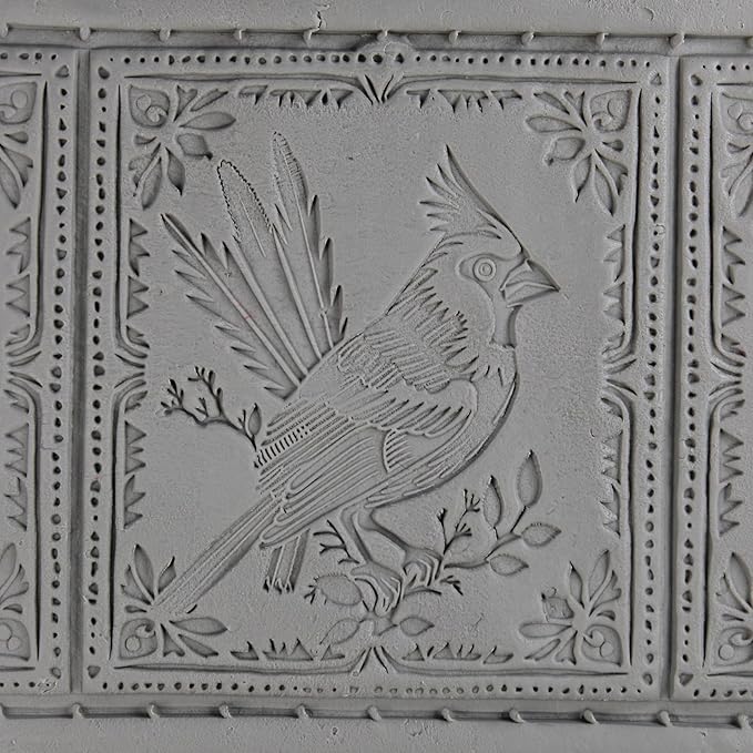 Cardinal Clay Texture Roller (4") - Bird Set #01 - Embossing Pattern Roller for Polymer & Ceramic Clay, Pottery & Crafts