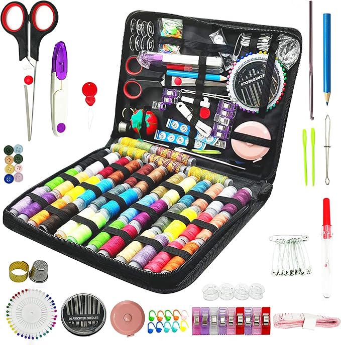 FREFTA Sewing Kit for Adults Beginner and Professionals, Home, Travel Sewing Kit with Sewing Pins and Needles,Seam Rippers,Thread,Threaders for Hand Sewing with Scissor and Accessories (N - 41)