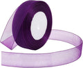 Purple Ribbon for Gift Wrapping 1 inch Sheer Organza Ribbon for Flower Bouquet Tulle Thin Chiffon Ribbons for Wedding Invitations Presents Decorations Crafts 50 Yards