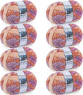 Chunky Yarn for Hand Knitting - #10 Chunky Chenille Blanket Yarn, Jumbo Big Thick Chunky Yarns for Crocheting, Tie Dye Bulky Knit Yarns, 8 Skein (25 yds 8 oz Each Skein), Purple & Orange