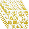 TaoBary 416 Pcs Christmas Letter Stickers 8 Sheets Alphabet Stickers 2 Size Vinyl Cursive Self-adhesive Letter Personalized Decor for Scrapbooking Water Bottle Christmas Craft(1'', 1.5'',Glitter Gold)