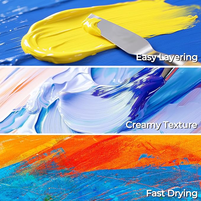 Nicpro 8 Primary Colors Acrylic Paint Set(4 oz, 120 ml), Rich Pigment, Non Toxic Craft Paint for Multi Surface Canvas Wood Rock Fabric, Art Painting Supplies for Beginner Artist Adult with Color Wheel