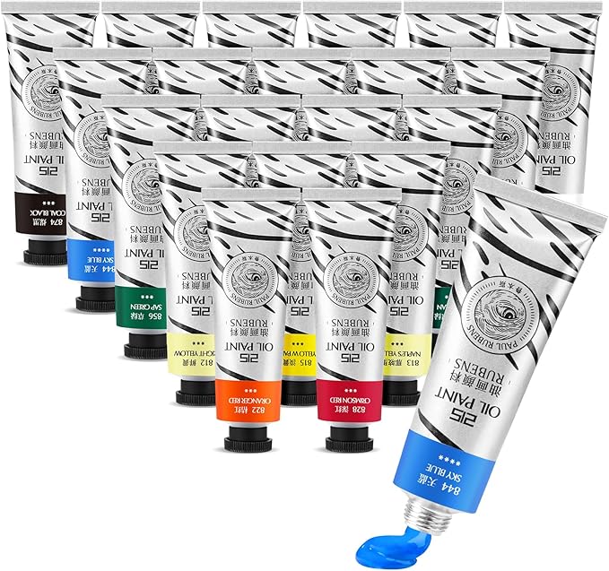 Paul Rubens Oil Paint, 40 Colors*50ml LargeTubes, Professional Oil Based Paint with High Saturation, Creamy Texture, and Consistency,Art Supplies for Artists, Students, Beginners