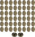 HARFINGTON 50pcs 18L Metal Round Flat Sewing Buttons 11.5mm Alloy Shank Craft Replacement Button for Men Women Suit Woolen Coat Shirt Trousers Sewing Crafts, Bronze