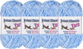 4 * 100g Fluffy Velvet Chenille Yarn for Crocheting and Knitting, Handcrafts Weaving Soft Chenille Yarn for Crocheting Clearance, Used for Making Baby Yarn Blanket, Clothes, DIY Craft (Bule)