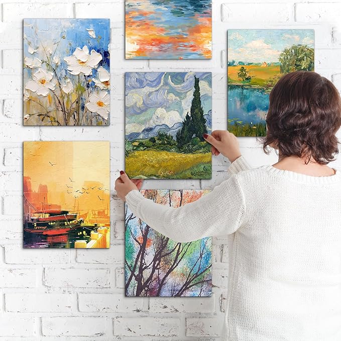 CONDA Canvas Panels Multi-Pack 32, 8 of Each Assorted Sizes 5 x 7, 8 x 10, 9 x 12, 11 x 14 inch Professional Quality Artist Cotton Canvas Board Assortment Pack