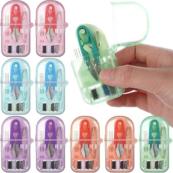 Solsew 40 Pieces Mini Travel Sewing Kit Bulk Portable Small Emergency Sewing Kit Box for Traveler Hotel Charity Homeless Christmas Stocking Stuffer Gift