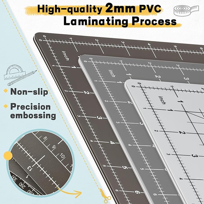 Premium Self Healing Cutting Mat 18'' x 12'', A3 Non-slip Sewing Mat for Quilting, 5-Ply Rotary Cutting Board Double-Sided for Crafts Cutting Fabric Scrapbooking Modeling Projects, Espresso Brown