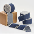 Pretty Jolly Blue Denim Ribbon for Crafts Handmade Rustic Frayed Cotton Jean Fabric Ribbon for Flower Bouquet 15 Yards 1 1/2 Inch Cloth Ribbons for Gift Wrapping Hair Sewing Accessories Holiday Decor