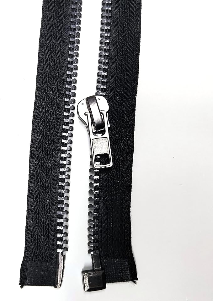 Leekayer #10 22 Inch Separating Jacket Zipper Black Nickel Metal Zipper Heavy Duty Metal Zippers for Jackets Sewing Coats Crafts (22" Nickel)
