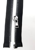Leekayer #10 24 Inch Metal Zipper Black Nickel 60cm Separating Zipper for Sewing Crafts Jacket Coat Bags Dress Vest Luggage DIY Handmade Replacement Repair Heavy Duty