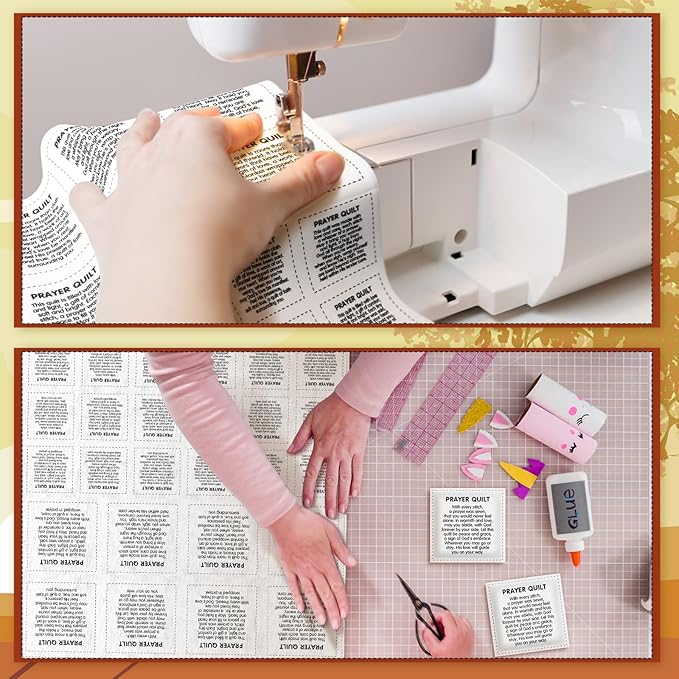 Pocket Prayer Quilt Panel Squares with Small Wooden Crosses Mini Scripture Pocket Prayer Quilt for Friend Family Religious Spiritual Gift Easter Reward Gift(Stylish1,Burlywood)