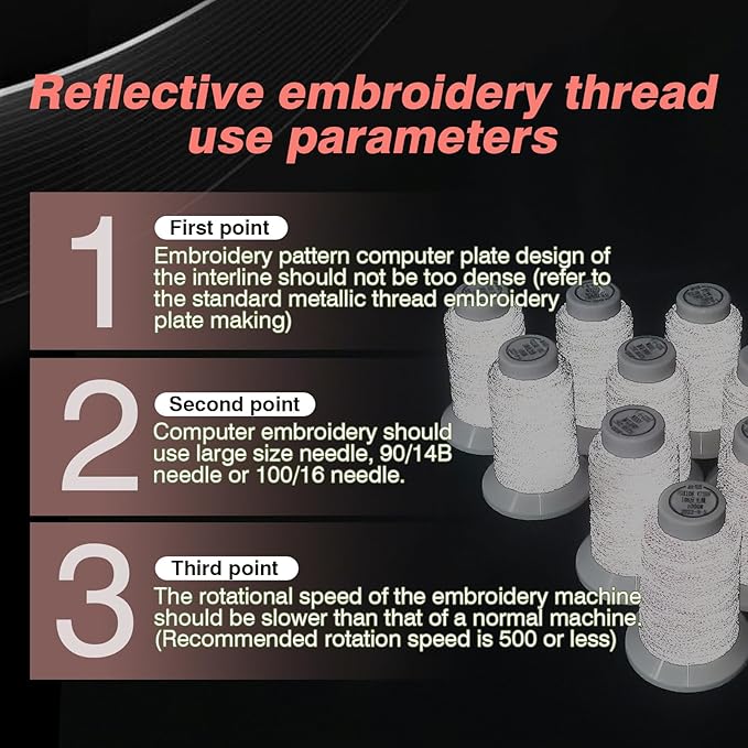 Reflective Embroidery Thread,Embroidery Machine Thread in Purple,Single Reel of 1000M(1093Y),Polyester Embroidery Thread for Embroidery