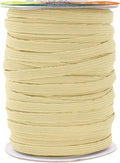 Mandala Crafts 16mm 20 Yds Roll of Beige Elastic Bands for Sewing - 5/8 Flat Elastics Cord - 5 8 Inch Braided Stretch Straps for Crafting