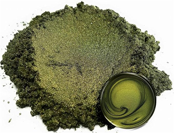 Eye Candy Pigments Premium Green Mica Powder - Green Onion (50gr) - for Epoxy, Resin, Soap, Paint, Woodworking, Acrylic Pouring, Bath Bombs, Fishing Lures - DIY Arts and Crafts Additive