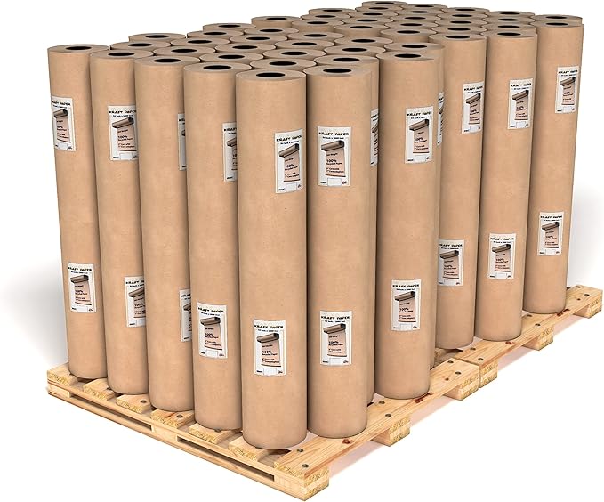 Brown Kraft Paper Roll - 24 Inch X 1200 Feet - for Gift Wrapping, Crafts, Packing, Void Filling - Made in The USA (Kraft 2 Pallets 100 Rolls)