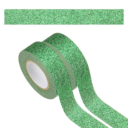 PATIKIL 2 Roll Glitter Paper Washi Tape, Washi Decorative Tape for Crafts, Green