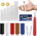 37 PCS Big Eye Steel Sewing Needles Kit, Steels Needle for Hand Sewing with Thimble, Threader, Thread Rippers for Beginner Traveler and Clothing Repair