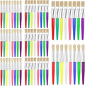 Paint Brushes Sets 64 Pcs Flat Paint Brushes Bulk Large Chubby Brush Easy Hold and Clean Art Supplies for Acrylic Oil Watercolor Washable Pain Classroom Must Haves - Colorful