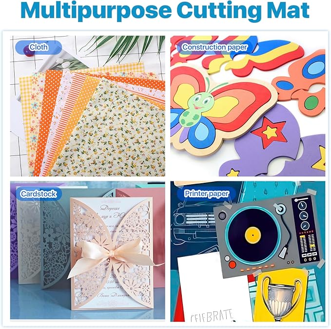 6 Pack Cutting Mat for Cricut Joy Xtra, 8.5x12in Adhesive Cutting mats for Craft, 2 Light Grip, 2 Standard Grip, 2 Strong Grip, Reusable Variety Craft Cutting Mats for Cricut Accessories