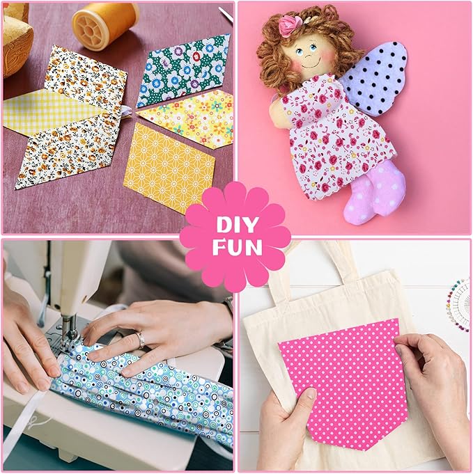 150 Pcs 10 x 10 Inches Cotton Fabric Bundle Precut Fat Squares Fabric Scraps Cotton Quilting Fat Flower Animals Cartoon Fabric Patchwork for DIY Craft Sewing Clothing