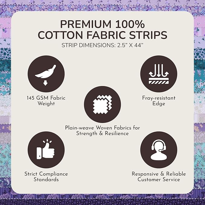 Tinyspool & Co. Jelly Roll Fabric Strips for Quilting, Crafting, and Sewing, 40 Strip Assorted Bundle, Soft Cotton for Blanket, Rug, Upholstery, Home Decor, and Purse Making, Merry Mermaid