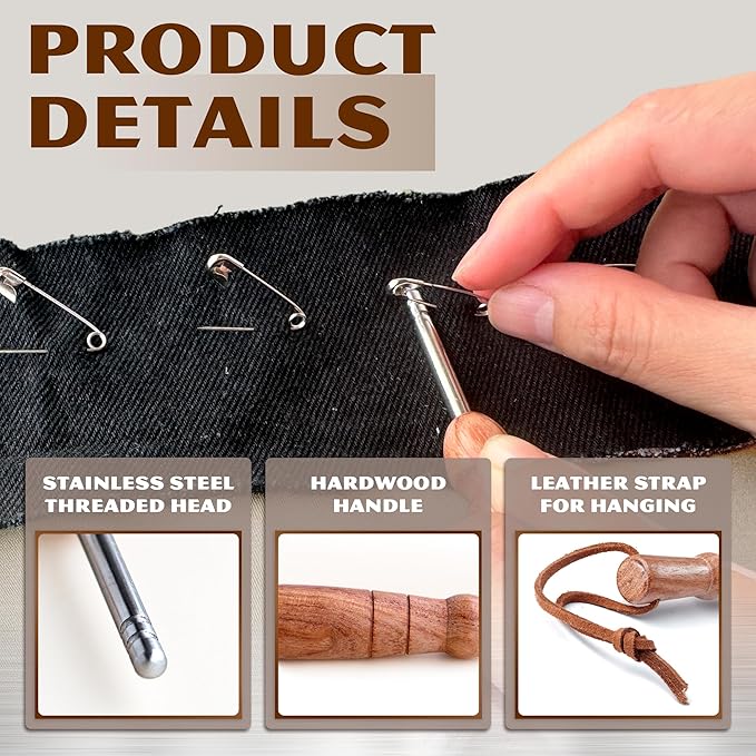 Savina Pin Basting Tool - Opens & Closes The Pins Easily, Saves Your Finger When Pinning Quilt - A Handcrafted Sewing Tool for Quilters & Sewers.